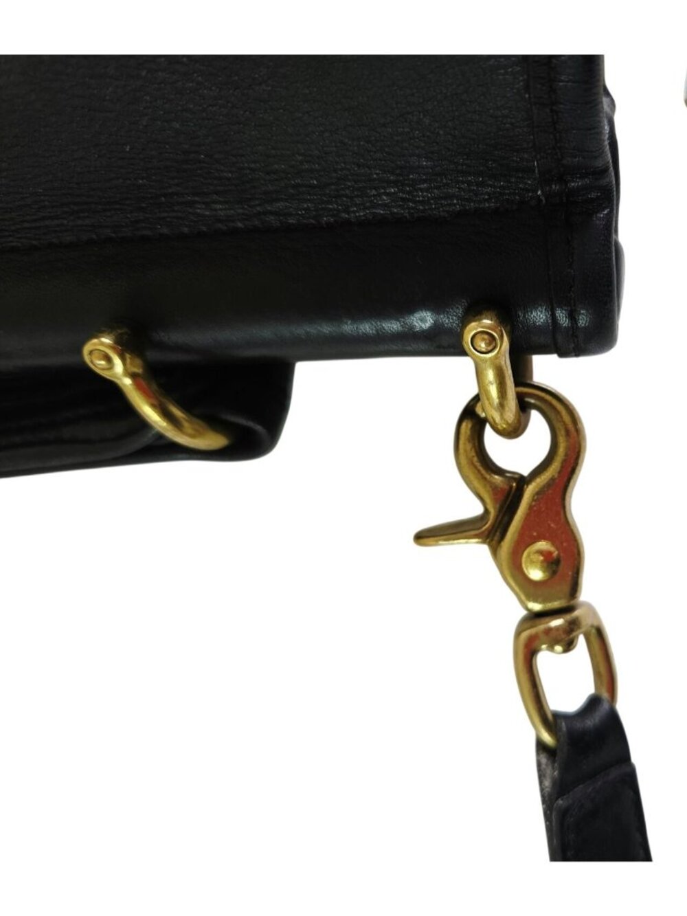 Vtg Coach Willis Bag Black Leather 9927 Cross Body Shoulder Bag Hangtag Made USA - Picture 12 of 16